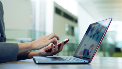 computer monitor and cell phone